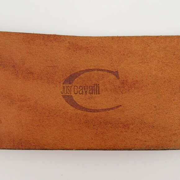 Just Cavalli Women 34 Brown Leather Wide Belt Boho Western Italy Roberto Cavalli - Picture 9 of 14